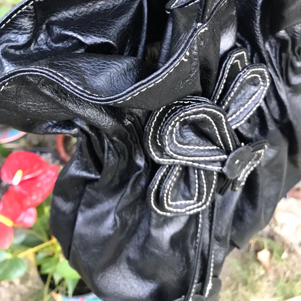 JOE BOXER Black Vegan Leather Shoulder Bag